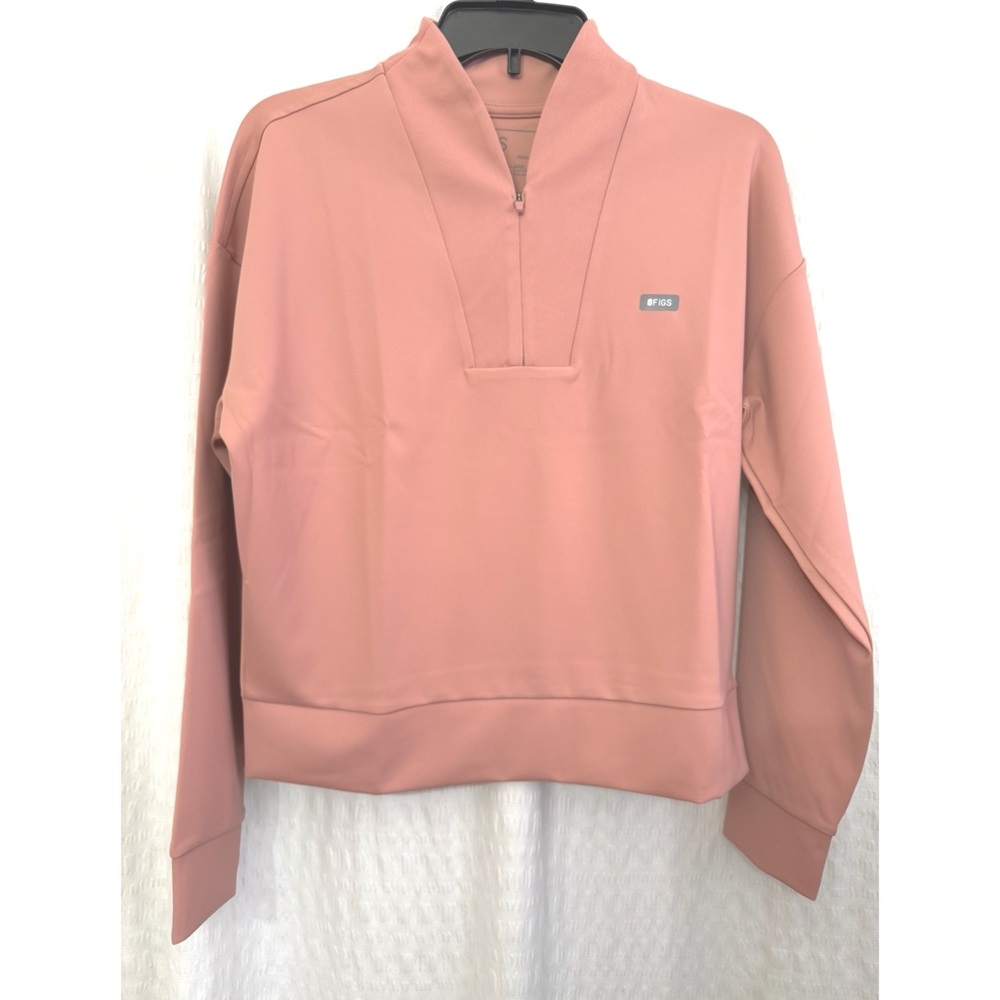 Figs Half-Zip Pullover Sweatshirt in Dusty Rose